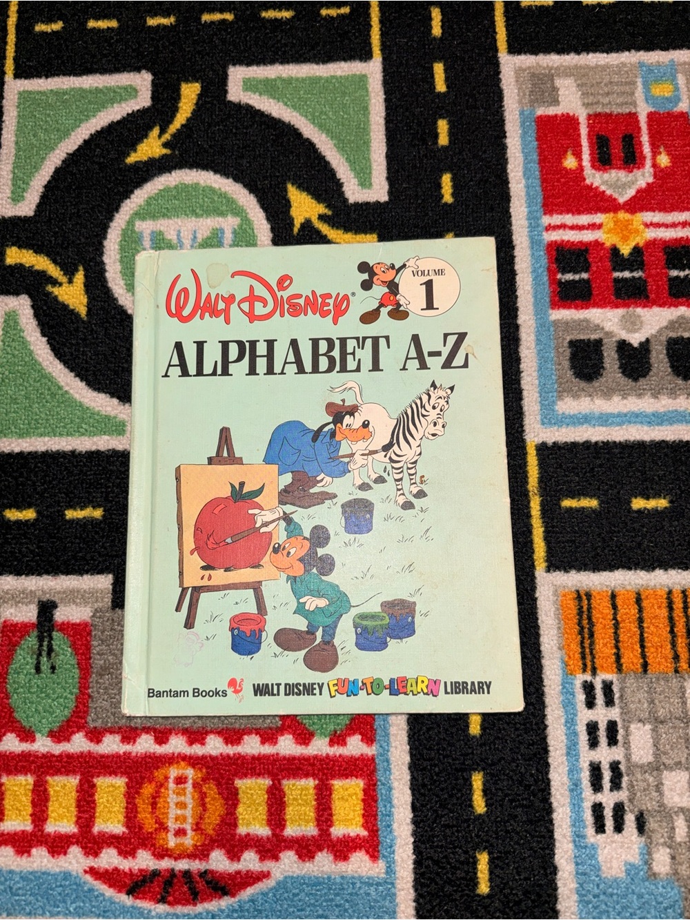 Disney Alphabet A-Z Book - Light Green Cover with Multicolor Artwork